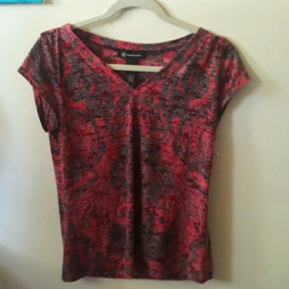 INC red and black shirt